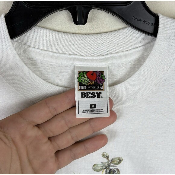 Vintage 90s 1998 Flower / Bird Graphic T - Shirt / White / Size Medium - Picture 5 of 5